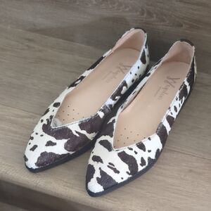 Wrapton On Point Italian Leather Ballet Flats Brown White Palomino